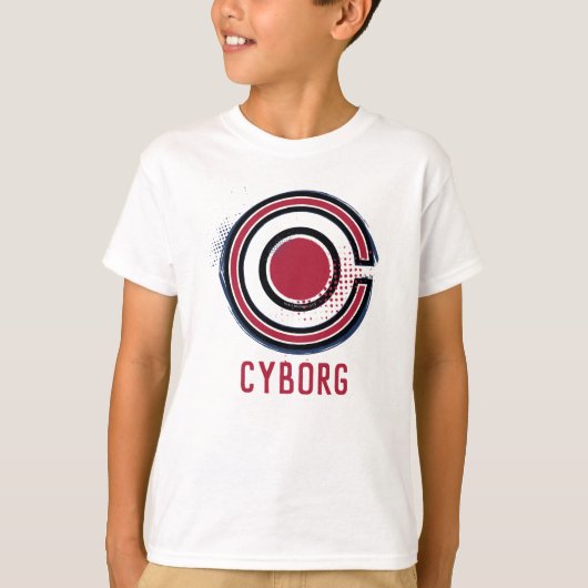 T-shirt Ligue de Justice | Symbole de cyborg brosse et dem (Devant)