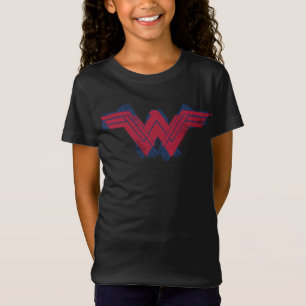 T-Shirt Ligue de Justice   Symbole de femme Wonder brossé