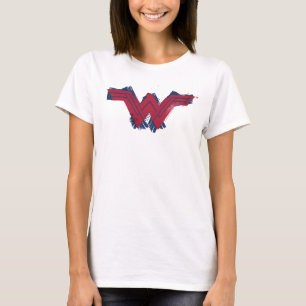 T-shirt Ligue de Justice   Symbole de femme Wonder brossé