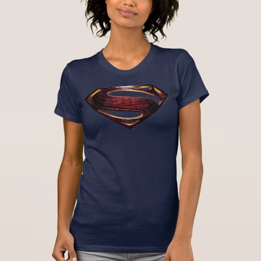 T-shirt Ligue de Justice | Symbole de superman métallique (Devant)