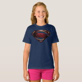 T-shirt Ligue de Justice | Symbole de superman métallique (Devant entier)