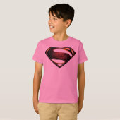 T-shirt Ligue de Justice | Symbole de superman métallique (Devant entier)