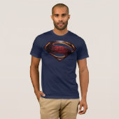 T-shirt Ligue de Justice | Symbole de superman métallique (Devant entier)