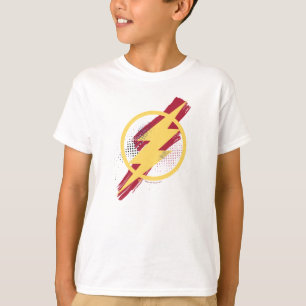 T-shirt Ligue de Justice Symbole Flash brosse et demi-to