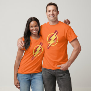 T-shirt Ligue de Justice   Symbole Flash brosse et demi-to