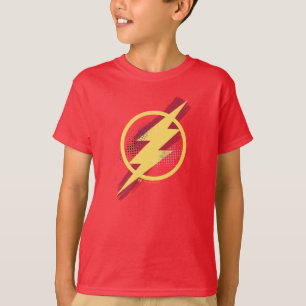 T-shirt Ligue de Justice Symbole Flash brosse et demi-to