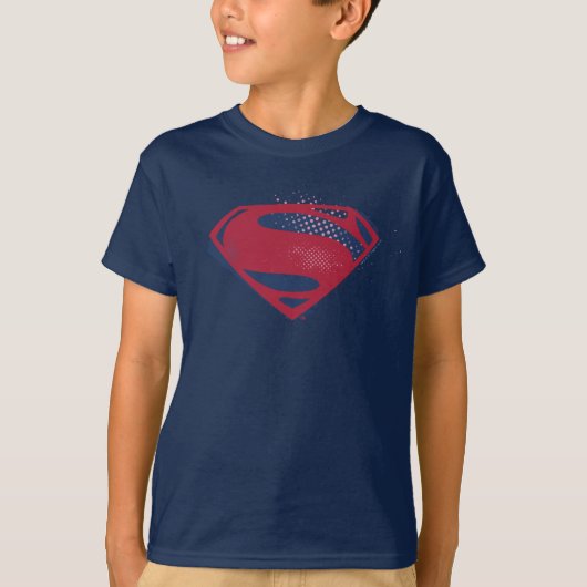 T-shirt Ligue de Justice | Symbole Superman brosse et demi (Devant)