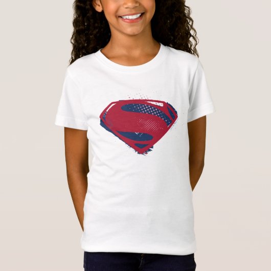 T-Shirt Ligue de Justice | Symbole Superman brosse et demi (Devant)