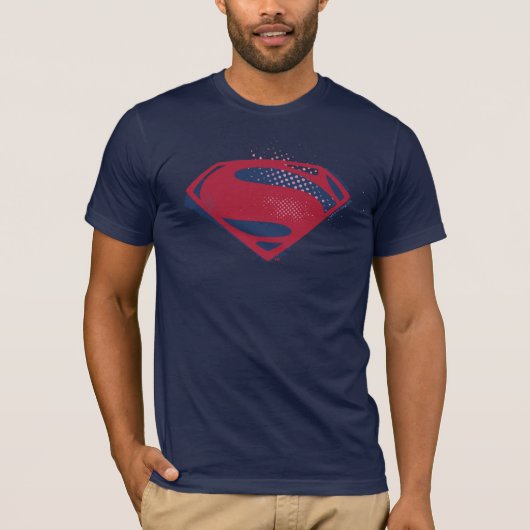 T-shirt Ligue de Justice | Symbole Superman brosse et demi (Devant)