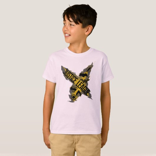 T-shirt Ligue de Justice | Symboles de la Ligue et de l'éq (Devant entier)