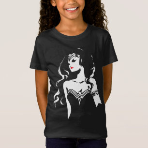 T-Shirt Ligue de Justice   Wonder Woman Noir Pop Art