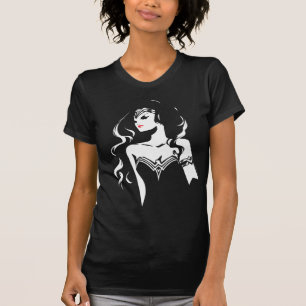 T-shirt Ligue de Justice Wonder Woman Noir Pop Art