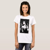 T-shirt Ligue de Justice | Wonder Woman Noir Pop Art (Devant entier)