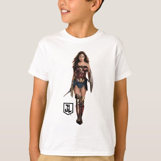 T-shirt Ligue de Justice | Wonder Woman Sur Le Champ De Ba (Devant)