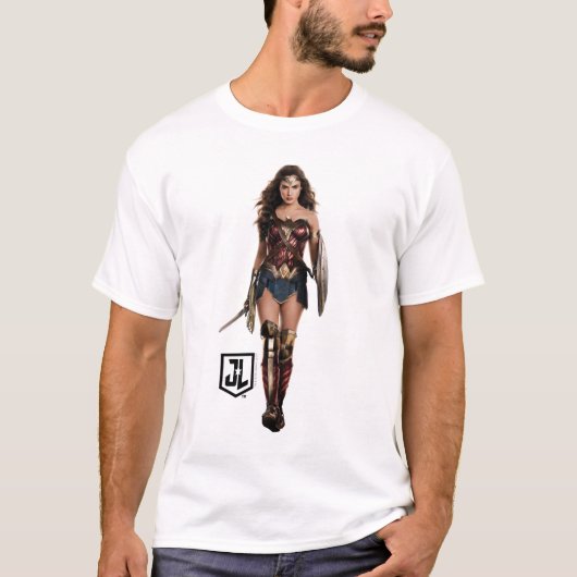 T-shirt Ligue de Justice | Wonder Woman Sur Le Champ De Ba (Devant)