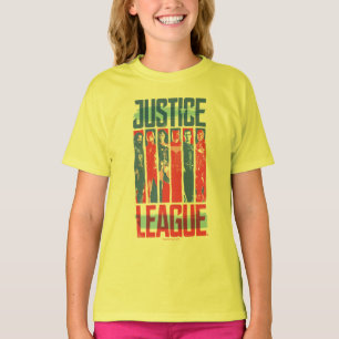 T-shirt Ligue de la justice Blue & Red Group Pop Art