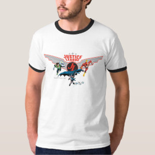 T-shirt Ligue de la justice Flying Air Badge and Heroes