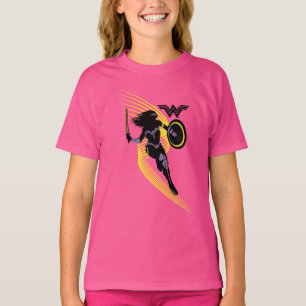 T-shirt Ligue de la justice  Icône Silhouette de la femme