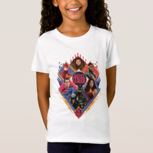 T-Shirt Ligue de la justice  Insigne du groupe de hachures
