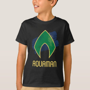 T-shirt Ligue de la justice Symbole Aquaman de brosse et