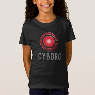 T-Shirt Ligue de la justice Symbole Cyborg brillant