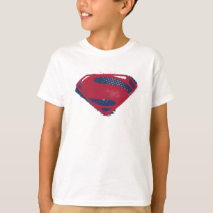 T-shirt Ligue de la justice Symbole Superman de brosse et