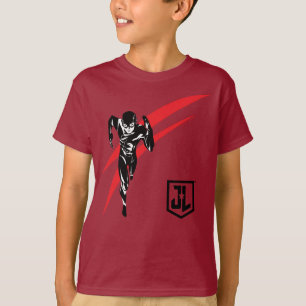 T-shirt Ligue de la justice  The Flash Running Noir Pop Ar