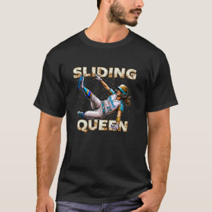 T-shirt Ligue de softball féminin Sliding Queen Best Base