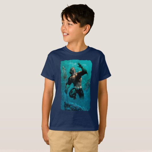 T-shirt Ligue Justice #10 Aquaman Noyé Variant de Terre (Devant entier)