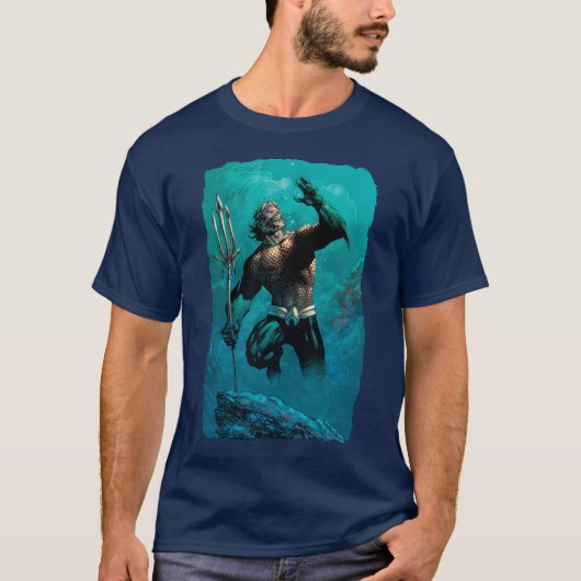 T-shirt Ligue Justice #10 Aquaman Noyé Variant de Terre (Devant)