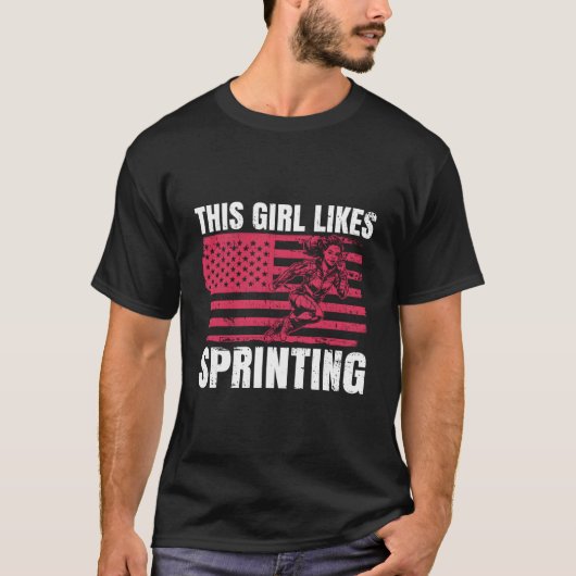 T-shirt Likes Sprinting Athletics Hobby Sprinter (Devant)