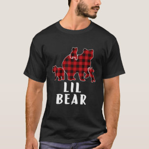 T-shirt Lil Bear 3 Cubs, Pyjama de Noël Mama Bear Plaid