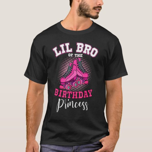 T-shirt Lil Bro De L'Anniversaire Princess Roller Skates S (Devant)