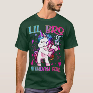 T-shirt Lil Bro of the Birthday Girl Flossing Unicorn Litt