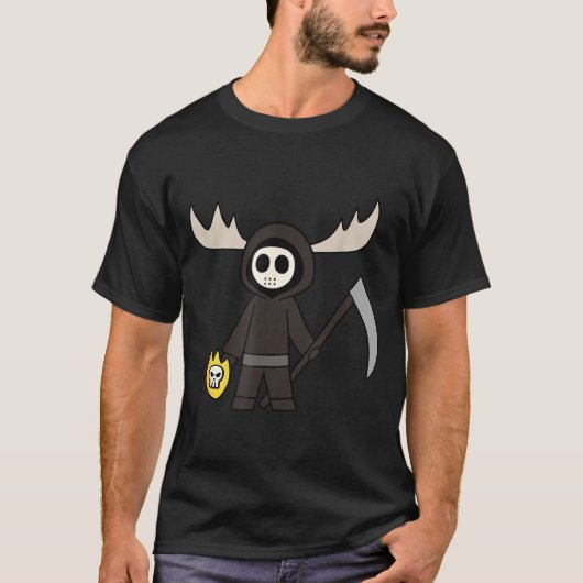 T-shirt Lil Doom Moose - Funny Reaper Cartoon (Devant)