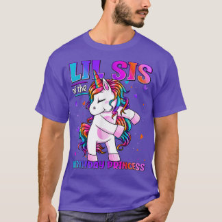 T-shirt Lil Sis de l'Anniversaire Princesse Flossing Unico