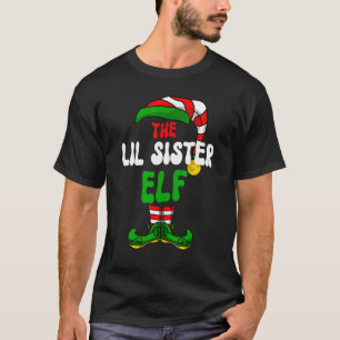 T-shirt Lil Sister Elf Pajama Groupe de jumelage Christmas