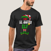 T-shirt Lil Sister Elf Pajama Groupe de jumelage Christmas (Devant)