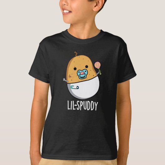 T-shirt Lil-spuddy Funny Potato Pun Dark BG (Devant)