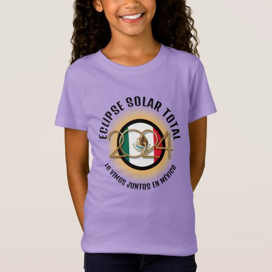 T-Shirt Lilac 2024 TOTAL SOLAR ECLIPSE Mexique Unisex Enfa (Devant)