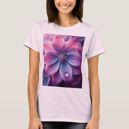 T-shirt Lilac Floral violet et rose (Devant)