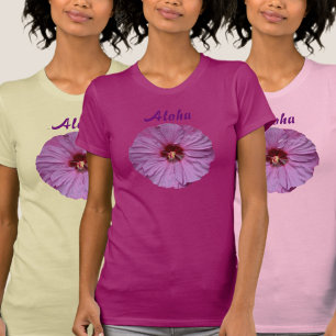 T-shirt Lilac Hibiscus Hawaiian Aloha