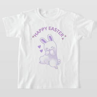 T-shirt Lilac "Joyeux Pâques à tous" Lapin Amoureux