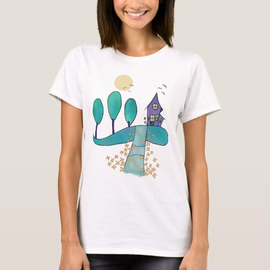 T-shirt lilas maison (Devant)