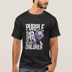 T-shirt Lilas pour les enfants de militaires Lion