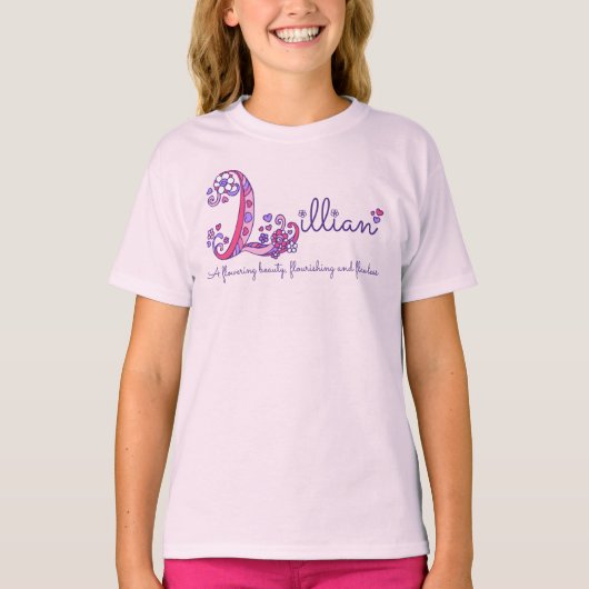 T-shirt Lillian girls L nom signifie chemise monogramme po (Devant)