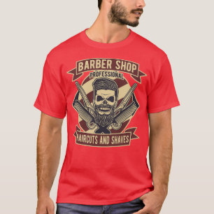 T-shirt l'illustration de skull barbershop