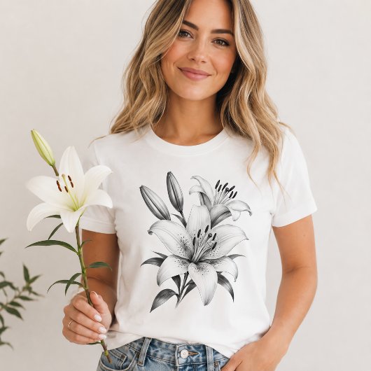 T-shirt Lily Monochrome