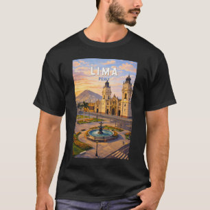 T-shirt Lima Pérou Illustration Voyage Art Vintage