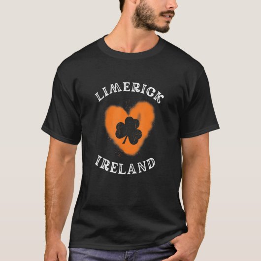 T-shirt LIMERICK Shamrock Gaelic Football and Hurling Vint (Devant)